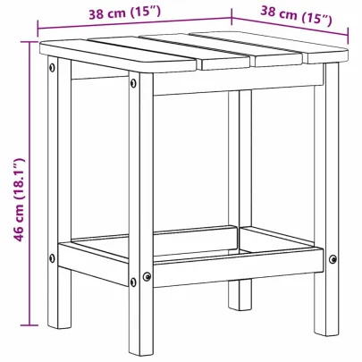 Masă Laterală Adirondack Bleumarin HDPE | Exterior
