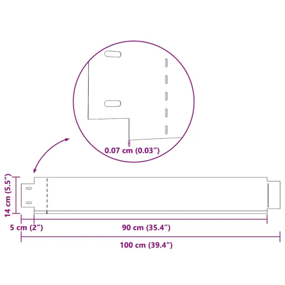 Gard Gazon Flexibil - 10 Plăci Oțel Zincat 100x14 cm