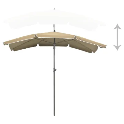 Umbrelă Grădină cu Stâlp - Gri Taupe 200x130 cm