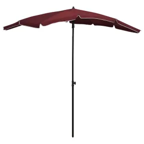 Umbrelă de Grădină Roșu Bordo cu Stâlp - 200x130 cm