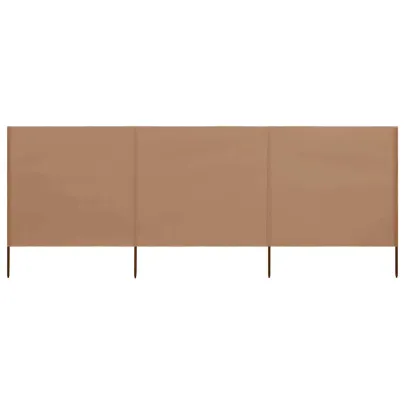 Paravan Anti-Vânt 3 Panouri Gri Taupe 400x80 cm