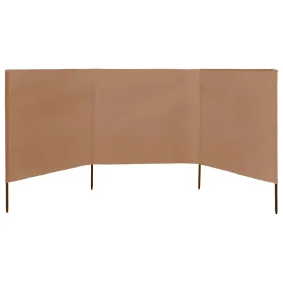 Paravan Anti-Vânt 3 Panouri Gri Taupe 400x80 cm