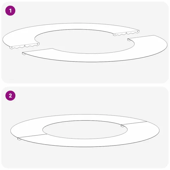 Inel Plat Copac Argintiu Ø40/70cm Oțel Galvanizat