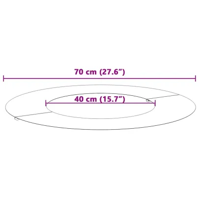 Inel Plat Copac Argintiu Ø40/70cm Oțel Galvanizat