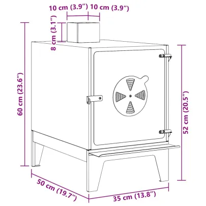 Aragaz Camping Negru cu Ventilație | Livrare Gratuită