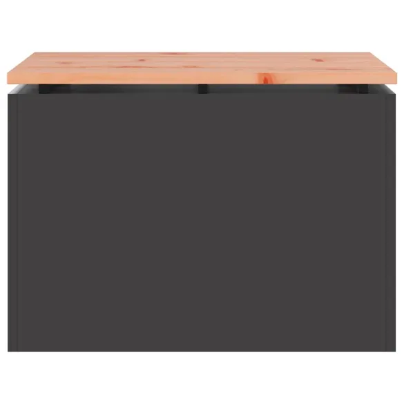 Bancă Grădină Negru 60x40x43 cm - Lemn Douglas și Oțel