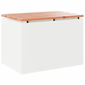 Bancă Grădină Albă Oțel 60x40x43 cm - Livrare Gratuită 2