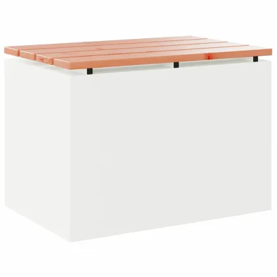 Bancă Grădină Albă Oțel 60x40x43 cm - Livrare Gratuită