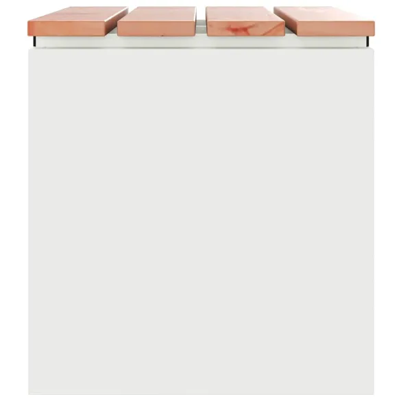 Bancă Grădină Albă Oțel 60x40x43 cm - Livrare Gratuită