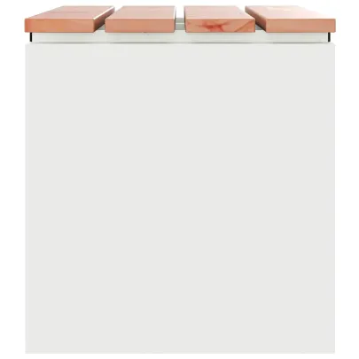 Bancă Grădină Albă Oțel 60x40x43 cm - Livrare Gratuită