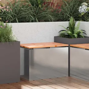 Bancă Grădină Argintiu Oțel Galvanizat - Livrare Gratuită