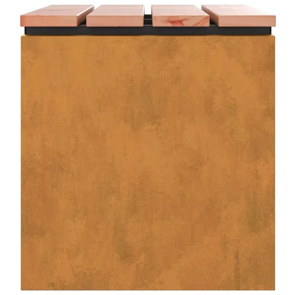 Bancă Grădină Rustică Oțel Ruginit 60x40x43 cm