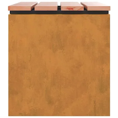 Bancă Grădină Rustică Oțel Ruginit 60x40x43 cm