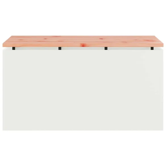 Bancă Grădină Albă Oțel 80x40x43 cm - Livrare Gratuită