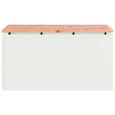 Bancă Grădină Albă Oțel 80x40x43 cm - Livrare Gratuită