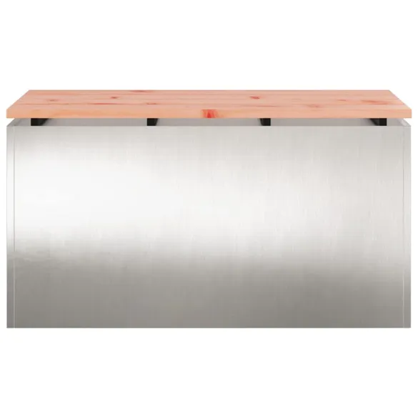 Bancă Grădină Argintiu Oțel Inoxidabil 80x40x43 cm