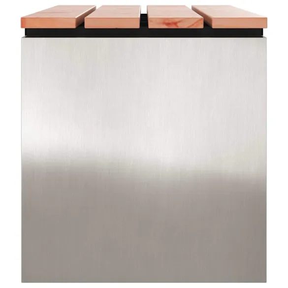 Bancă Grădină Argintiu Oțel Inoxidabil 80x40x43 cm