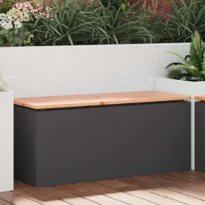 Bancă Grădină Oțel Negru 100x40x43 cm - Livrare Gratuită