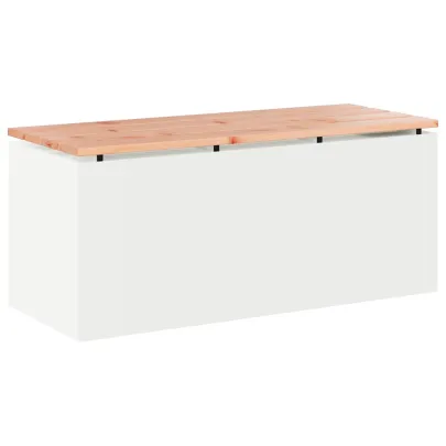 Bancă Grădină Albă Oțel 100x40x43 cm - Livrare Gratuită