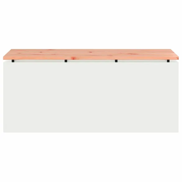 Bancă Grădină Albă Oțel 100x40x43 cm - Livrare Gratuită