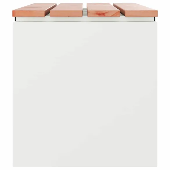 Bancă Grădină Albă Oțel 100x40x43 cm - Livrare Gratuită