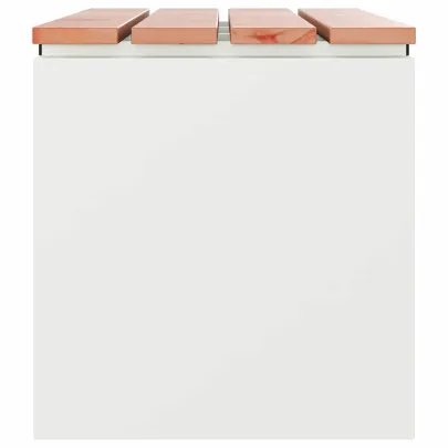 Bancă Grădină Albă Oțel 100x40x43 cm - Livrare Gratuită