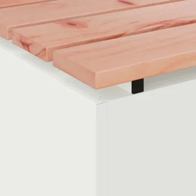 Bancă Grădină Albă Oțel 100x40x43 cm - Livrare Gratuită