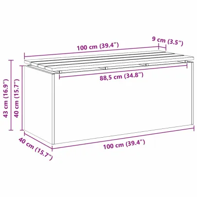 Bancă Grădină Albă Oțel 100x40x43 cm - Livrare Gratuită