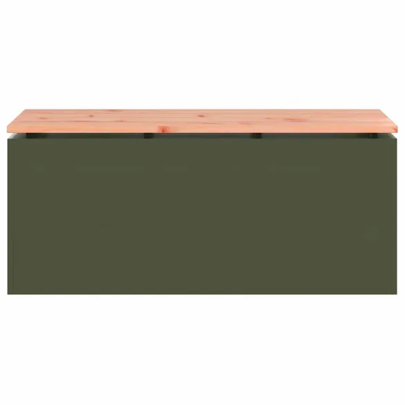 Bancă Grădină Olivengrønn Oțel 100x40x43 cm - Livrare Gratuită