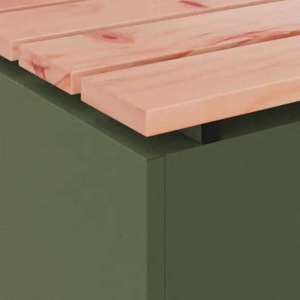 Bancă Grădină Olivengrønn Oțel 100x40x43 cm - Livrare Gratuită