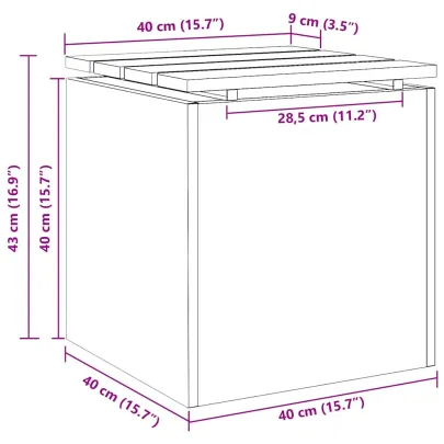 Bancă Grădină Albă 40x40x43 cm Oțel | Livrare Gratuită