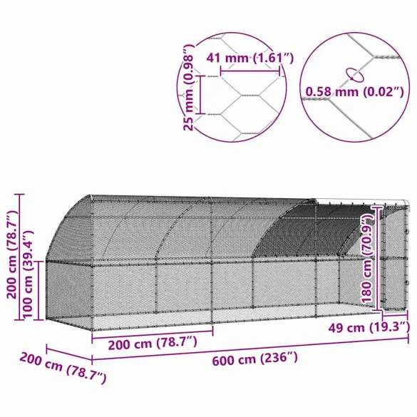 Cușcă Păsări Exterior 6m Oțel Galvanizat | Livrare Gratuită Cușcă Păsări Exterior 6m Oțel Galvanizat | Livrare Gratuită