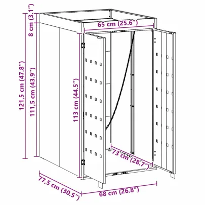 Depozit Coșuri 240L cu Acoperiș | Oțel | Livrare Gratuită