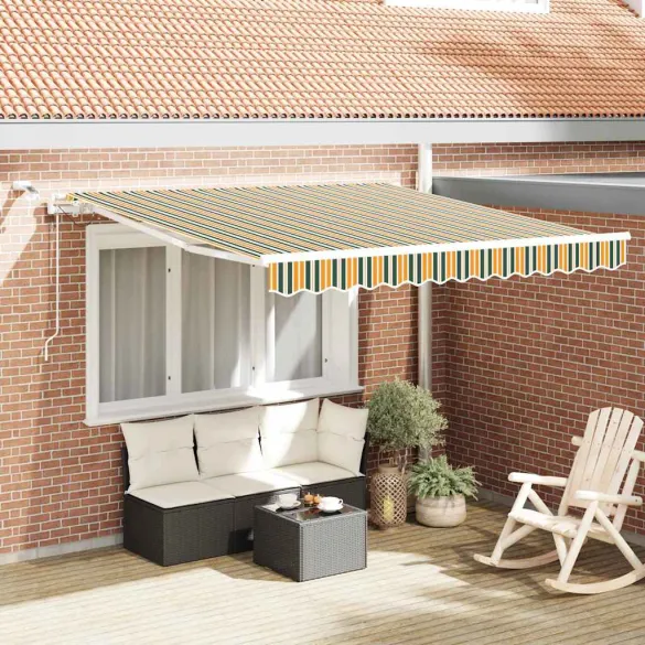 Cortină Retractabilă Verde-Galben 350x250 cm - UMBRĂ
