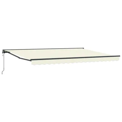 Cortină Retractabilă Crem 450x300 cm cu Telecomandă