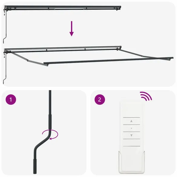 Cortină Retractabilă Crem 450x300 cm cu Telecomandă