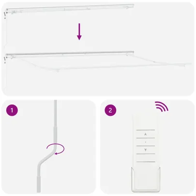 Cortină Retractabilă 450x350 cm cu Telecomandă - Multicolor
