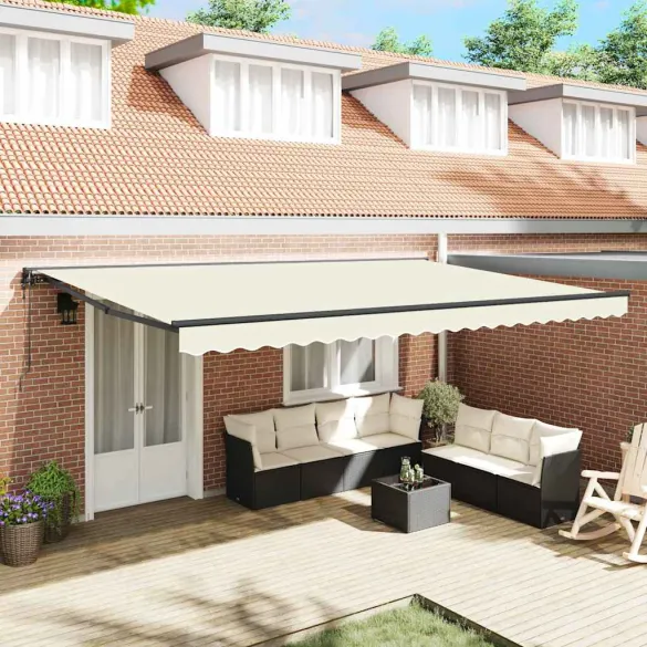 Cortină Retractabilă Crem 500x300 cm - Control Telecomandă