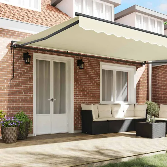 Cortină Retractabilă Crem 500x300 cm - Control Telecomandă