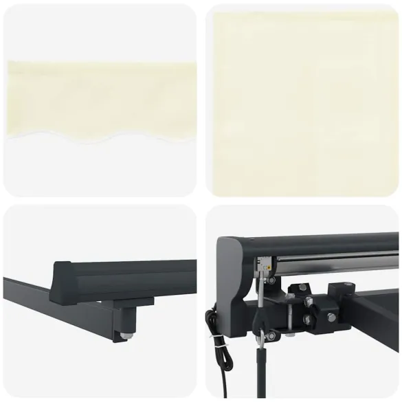 Cortină Retractabilă Crem 500x300 cm - Control Telecomandă
