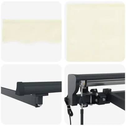 Cortină Retractabilă Crem 500x300 cm - Control Telecomandă