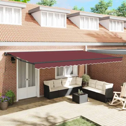 Cortină Retractabilă Manuală Roșu Burgund 500x300 cm