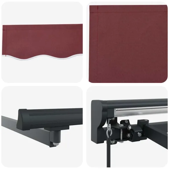 Cortină Retractabilă Manuală Roșu Burgund 500x300 cm