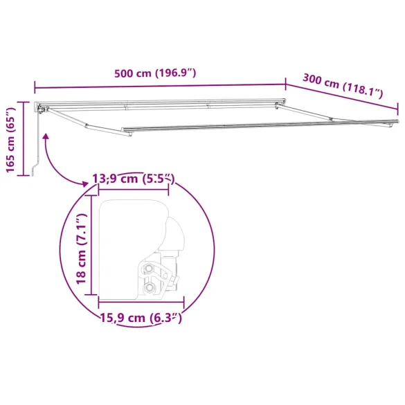 Cortină Retractabilă Manuală Roșu Burgund 500x300 cm