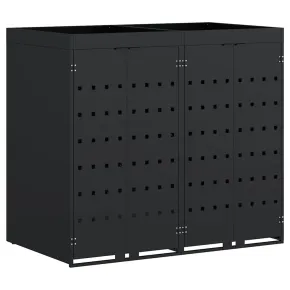 Sistem Depozitare 2 Pubele Wheelie Negru 136x77.5x121.5cm 2