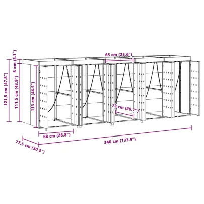 Sistem Depozitare 5 Ghene Wheelie Antracit - Acoperiș Grădină