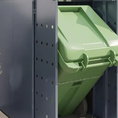 Sistem Depozitare 5 Ghene Wheelie Gri cu Acoperiș