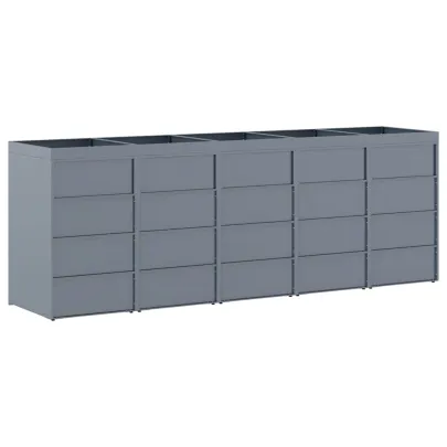 Sistem Depozitare 5 Ghene Wheelie Gri cu Acoperiș