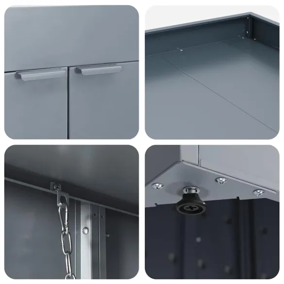 Sistem Depozitare 5 Ghene Wheelie Gri cu Acoperiș