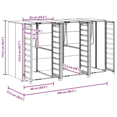 Depozitare Pubele Wheelie Antracit - 3 Containere